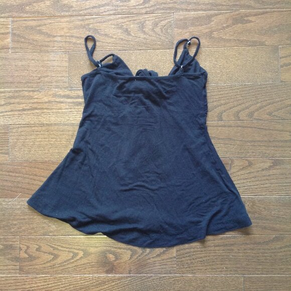 Black Top with tie up bow - Picture 2 of 2